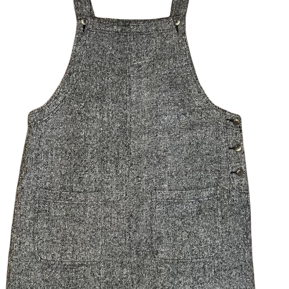 Victoria Holley Tweed Overall Jumper Wool Blend Vintage Pockets Buttons Sz 10